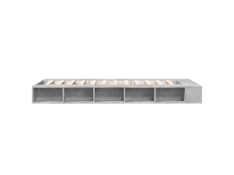  Lit simple- lit adulte -  cadre de lit avec rangement avec étagère gris béton 80 x 200 cm  - Conforama D