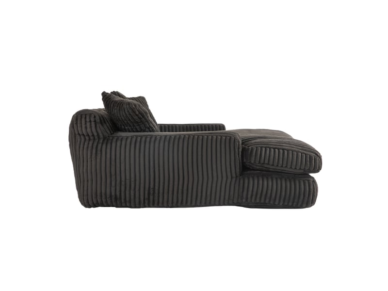  Canapé-lit cloud 1 place, velours côtelé noir, 3 coussins moelleux, canapé de sol confortable, style moderne, salon et bureau  - Conforama D