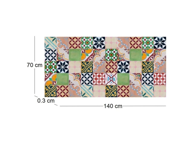  Tapis intérieur extérieur en vinyle mosaique 140 x 70 cm  - Conforama A