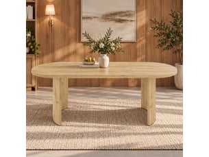 Table à manger rectangulaire couleur chêne, 200 x 90 cm, 6–8 places, coins arrondis