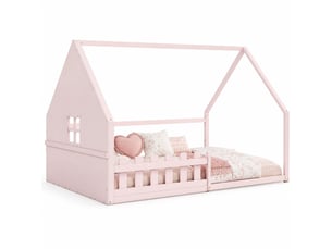 Lit cabane 140x200 cm <strong></strong> <strong></strong> coloris rose