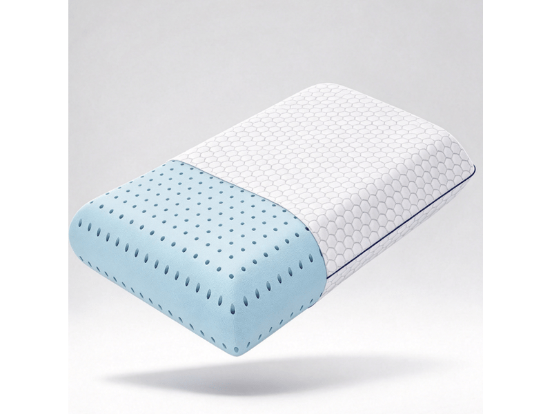  Oreiller à mémoire de forme 40x60 cm – infusé de gel rafraîchissant – coussin respirant – housse lavable – oreiller memoire forme, white  - Conforama B