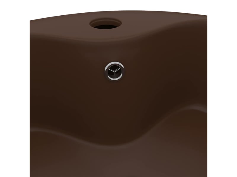  Lavabo de bain, vasque à poser avec trop-plein marron foncé mat 36x13 cm céramique cf65629  - Conforama E
