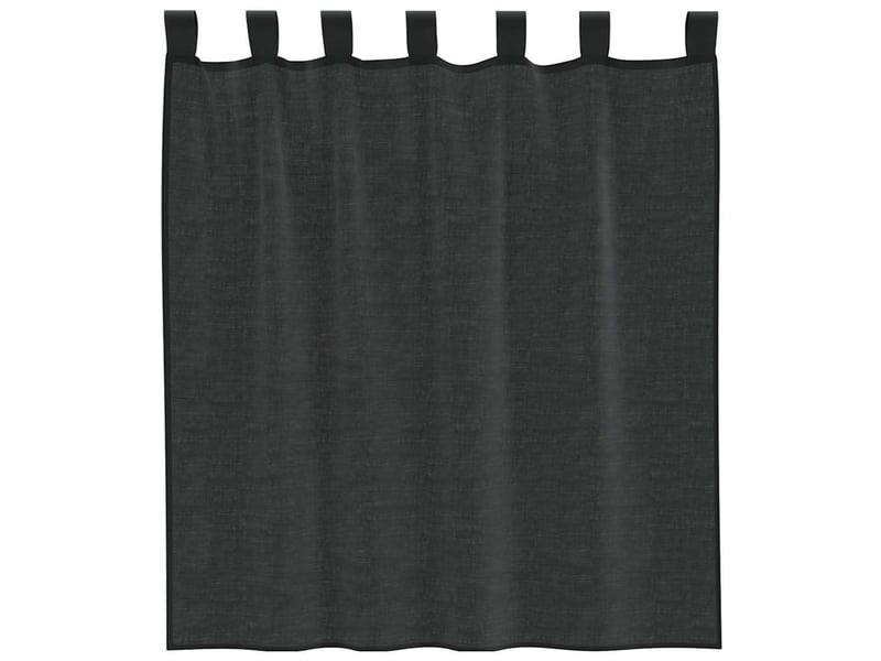 Lot de 2 rideaux en voile, voilages avec passants noir cf44450 - Conforama D