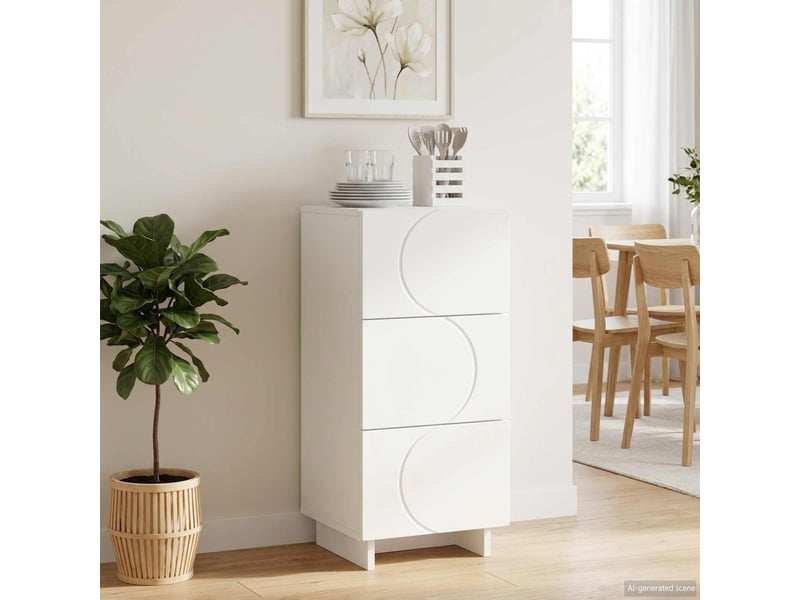 Buffet salon, buffet de rangement blanc 33,5x34,5x75 cm bois d'ingénierie shl97360  - Conforama B