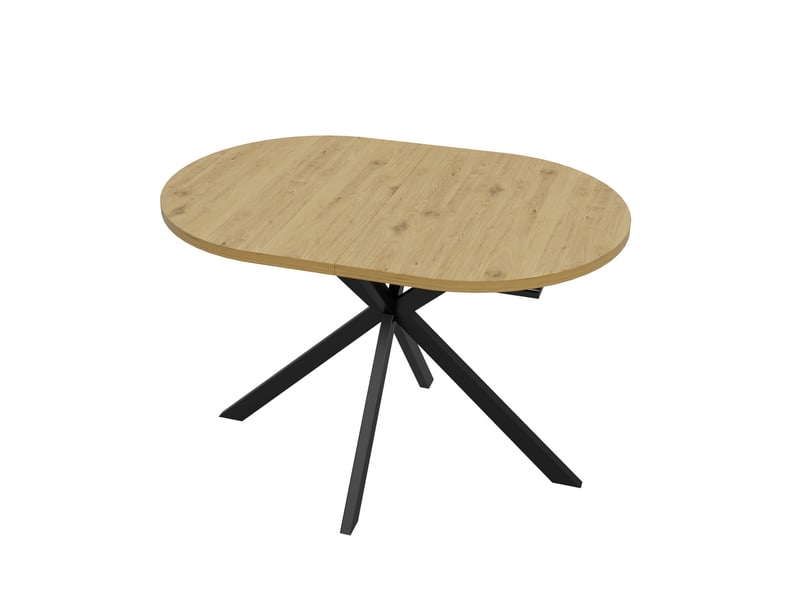  Table à manger extensible 120-160x80 cm plateau ovale coloris bois naturel  - Conforama A