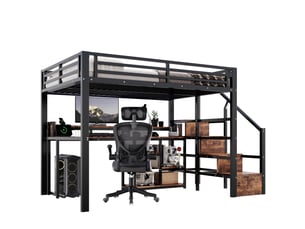 Lit mezzanine 140x200 cm <strong>MODENUIT </strong>  <strong></strong> coloris noir