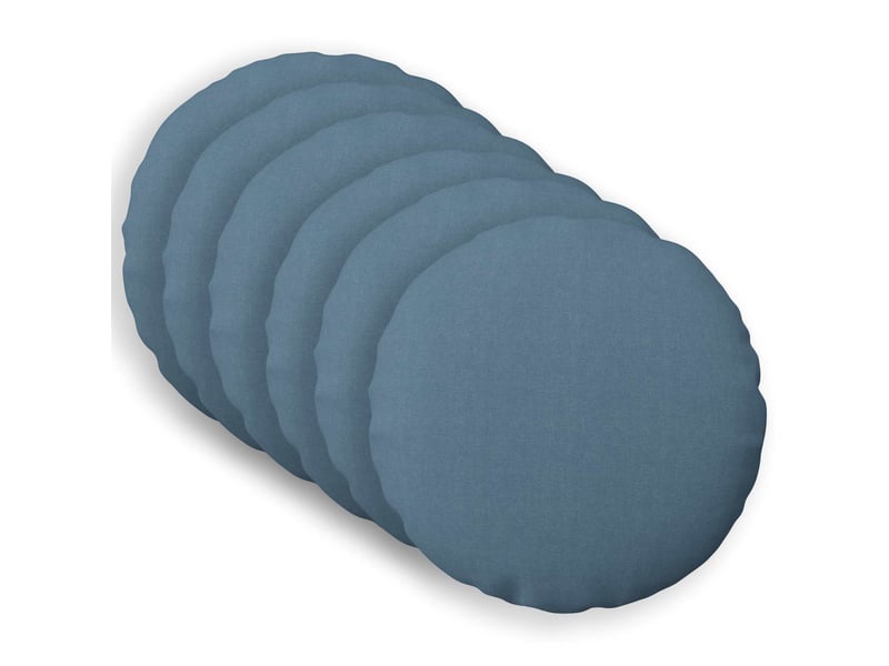 Lot de 6 housses de coussin heerlen bleu denim ø 50 cm tissu cf49596 - Conforama B