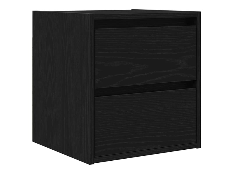  Lot de 2 tables de chevet - cabinet de chevet - table de nuit murales chêne noir 38x34x40 cm  - Conforama D
