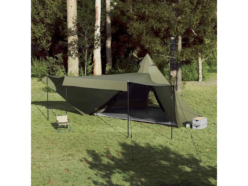  Tente de camping, tente familiale tipi 8 personnes vert olive imperméable  - Conforama D
