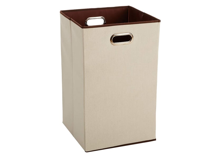  Panier à linge pliable rectangulaire blanc et marron pour chambre, salle de bain et chambre d'enfant - marron  - Conforama A
