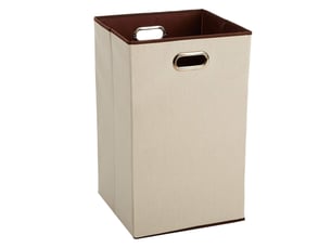 Panier à linge pliable rectangulaire blanc et marron pour chambre, salle de bain et chambre d'enfant - marron