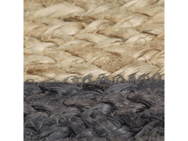  Tapis en jute fait main avec bordure gris foncé 90 cm - comfortxl 133677 - Conforama E