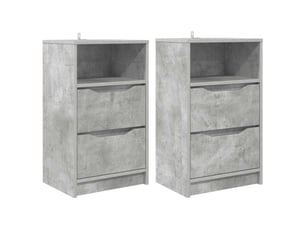 Tables de chevet avec tiroir 2 pièces gris béton 40 x 30 x 467 cm