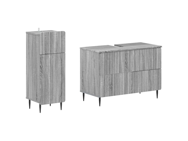  Ensemble de 2 meubles de salle de bain zwolle sonoma gris cf63245  - Conforama A