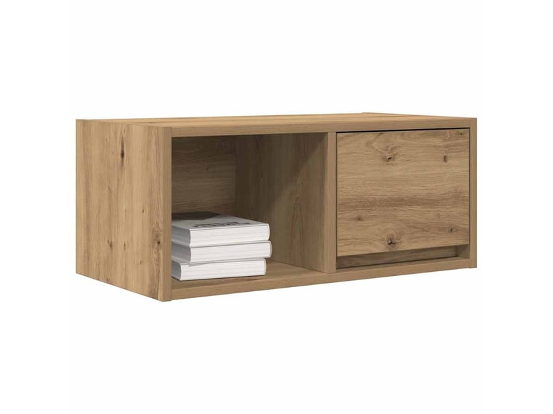  Lot de 2 meuble tv bas salon chêne artisanal 60x31x25,5cm bois d'ingénierie  - Conforama D
