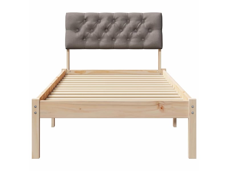 Lit simple- lit adulte - cadre de lit marron et taupe 80 x 200 cm bois massif en pin - Conforama D