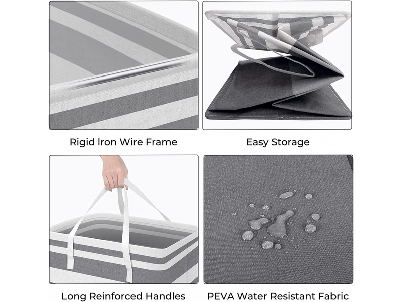  Panier à linge de grande capacité de 75 l - panier à linge autonome et imperméable - pliable avec poignées pour les vêtements, les jouets, la chambre à coucher et la maison  - Conforama B