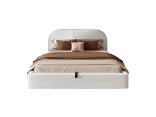 Lit avec rangement 180x200 cm BEAUNIV   coloris beige