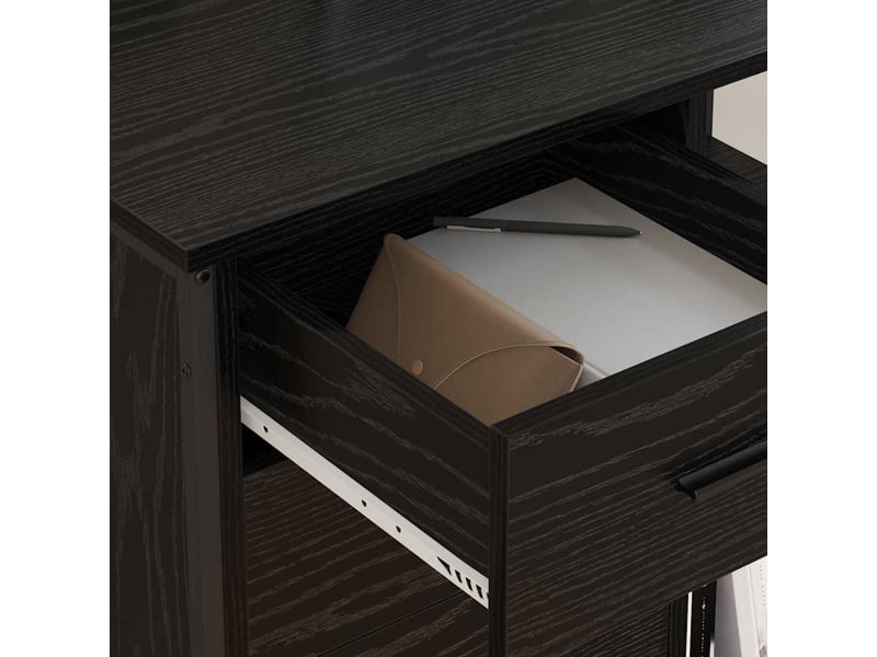 Commode chambre, cabinet avec station de charge 76 x 41 x 72 cm chêne noir - Conforama D