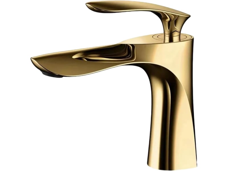  Robinet lavabo salle de bain en laiton - mitigeur finition or chrome doré, avec tuyau, élégant et durable  - Conforama A