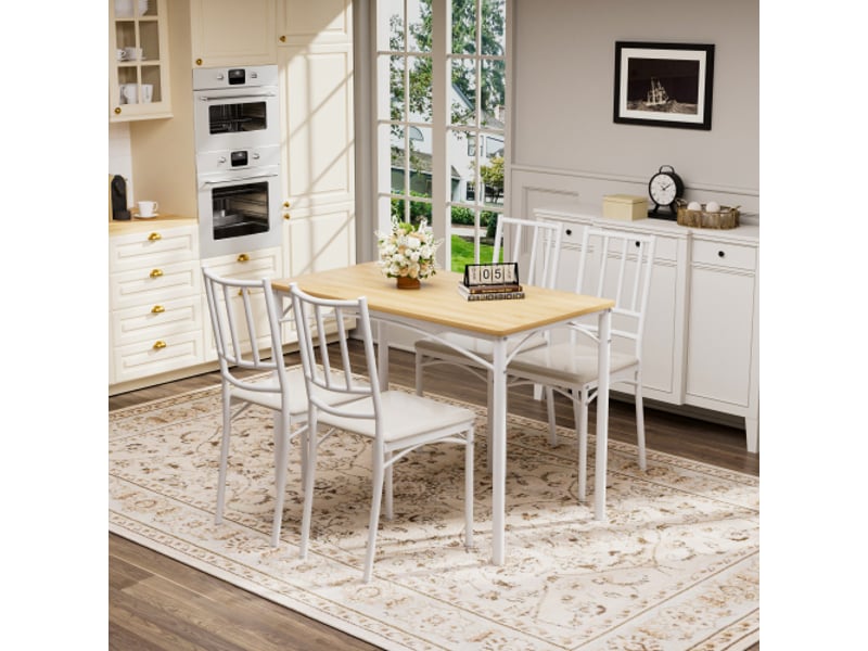  Ensemble table à manger avec chaises, ensemble table de bar style industriel avec 4 chaises, table petit‑déjeuner pour cuisine et salon, mobilier déco intérieur  - Conforama B