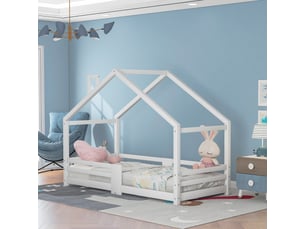 Lit cabane 90x200 cm OKWISH coloris blanc