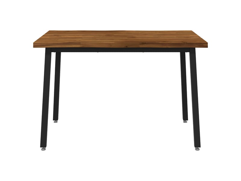 Table à manger moderne 110x55x75 cm bois d'acacia massif naturel et noir shl23290 - Conforama D