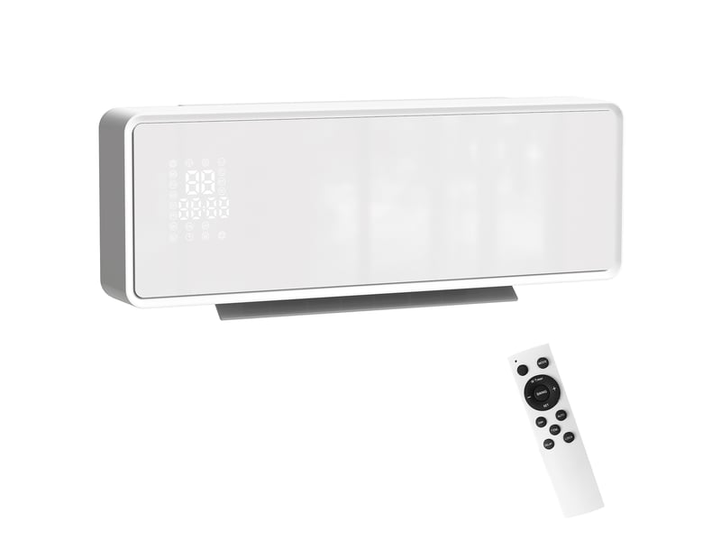  Chauffage mural électrique 2000 w, céramique ptc, thermostat et télécommande, jusqu’à 25 m²  - Conforama B