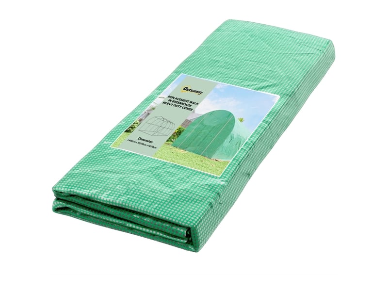 Housse de serre 400 x 200 x 200 cm – verte – polyéthylène étanche, anti-uv et résistante avec porte et 8 fenêtres - Conforama A