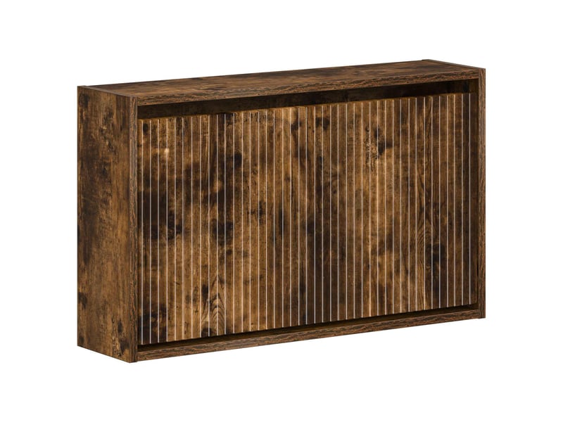  Meuble à chaussures mural, armoire à chaussures arnhem 71x17x43 cm chêne fumé  - Conforama A