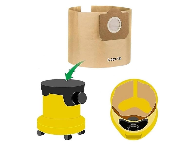  Vacuum cleaner bags for karcher 6.959-130.0, paper filter bags for karcher vacuum cleaner, wd3 1629 mv3 premium 20 pack  - Conforama B