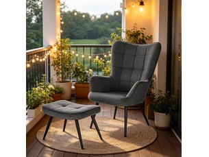 Pouf / repose pied WISHDOR gris