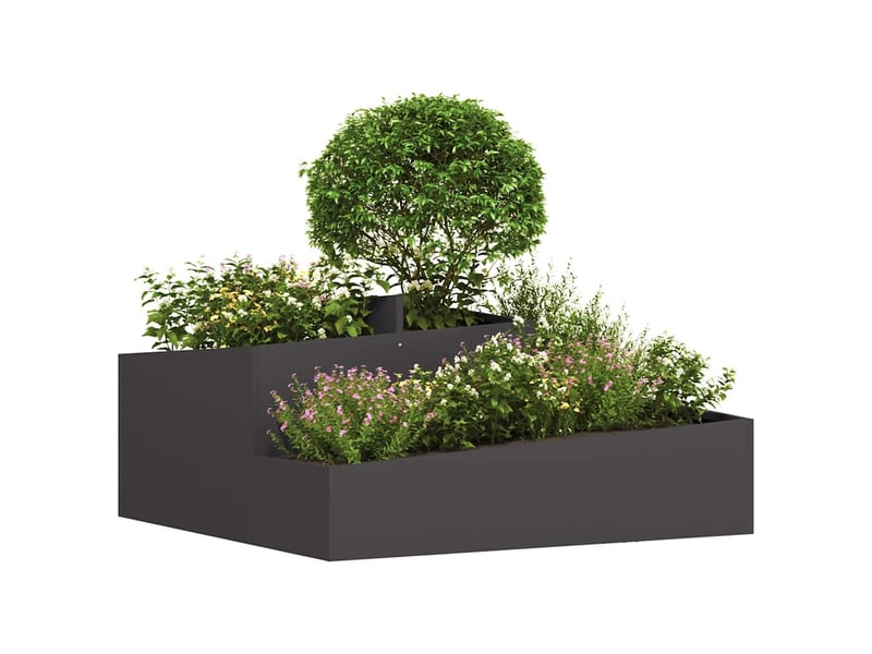 Jardinière - cache-pot de jardin noir 100 x 100 x 50 cm acier laminé à froid - Conforama C