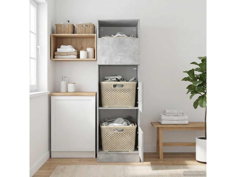 Armoire à laver béton 50x68x162 cm bois d'ingénierie - Conforama D
