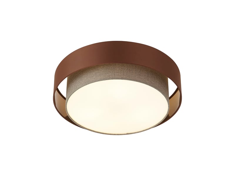 Plafonnier moderne bronze foncé avec taupe 50cm 3 lumières - drum duo  - Conforama E
