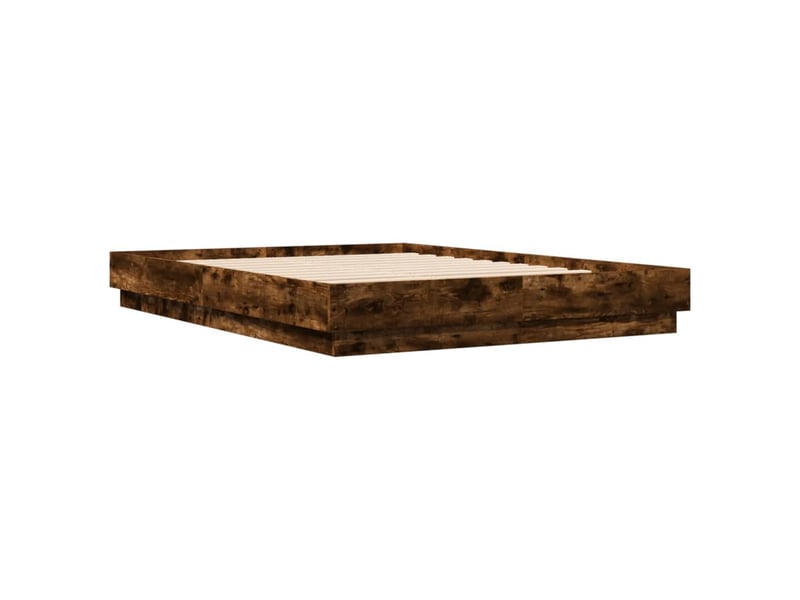 Lit double- lit adulte - cadre de lit avec led sans matelas chêne fumé 120x200 cm - Conforama B