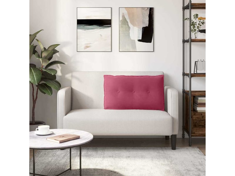 Coussin de dos, coussin de dossier bordeaux 80 x 50 cm tissu en velours côtelé cf54608 - Conforama D