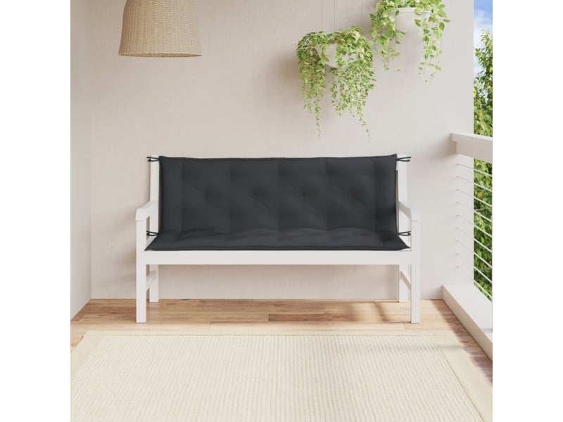  Lot de 2 coussins de banc de jardin, coussins d'assise anthracite mélangé tissu cf58620  - Conforama C