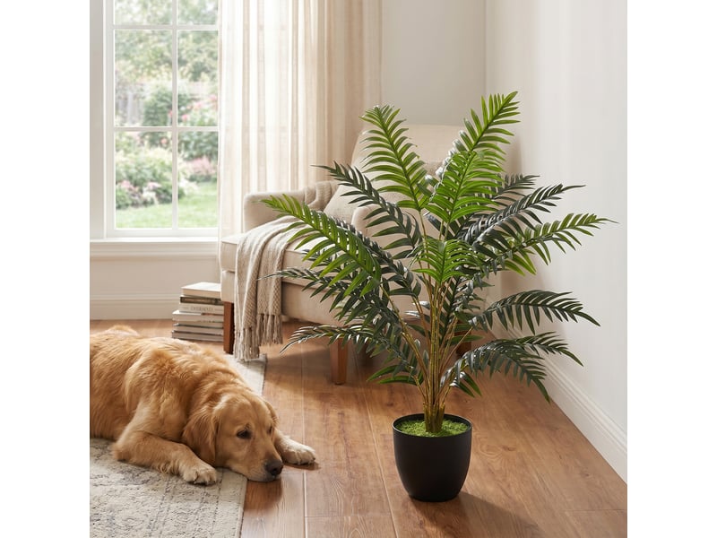  Plante artificielle intérieure 90 cm fougère arbre artificiel en pot avec branches flexibles, intérieure et extérieure  - Conforama D