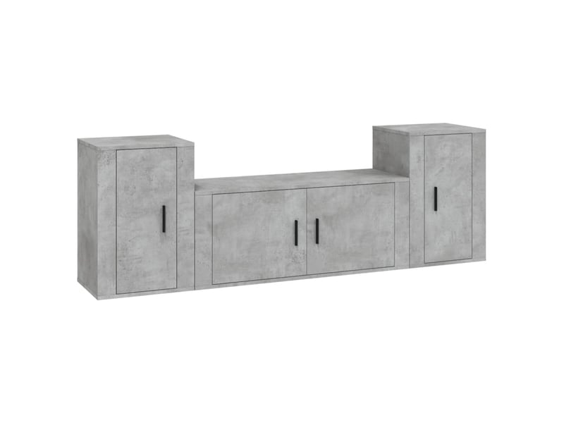  Ensemble de meubles tv 3 pcs gris béton bois d'ingénierie shl6816  - Conforama A