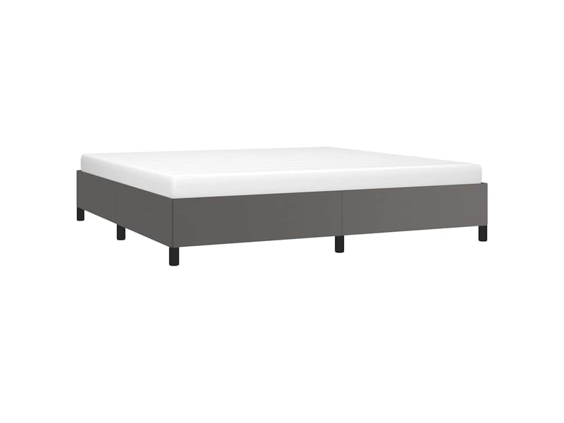  Lit double- lit adulte -  cadre de lit sans matelas gris 200x200 cm similicuir  - Conforama B