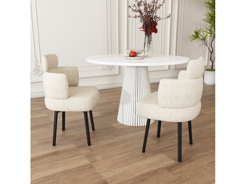  Chaise de salle à manger pivotante 360° avec accoudoirs evryae  - Conforama B