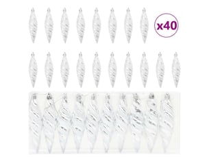 Boule en forme de spirale de noël 40 pcs argent 3 x 11 cm