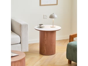 Nordlys - table appoint bout de canapé en bois noyer marron