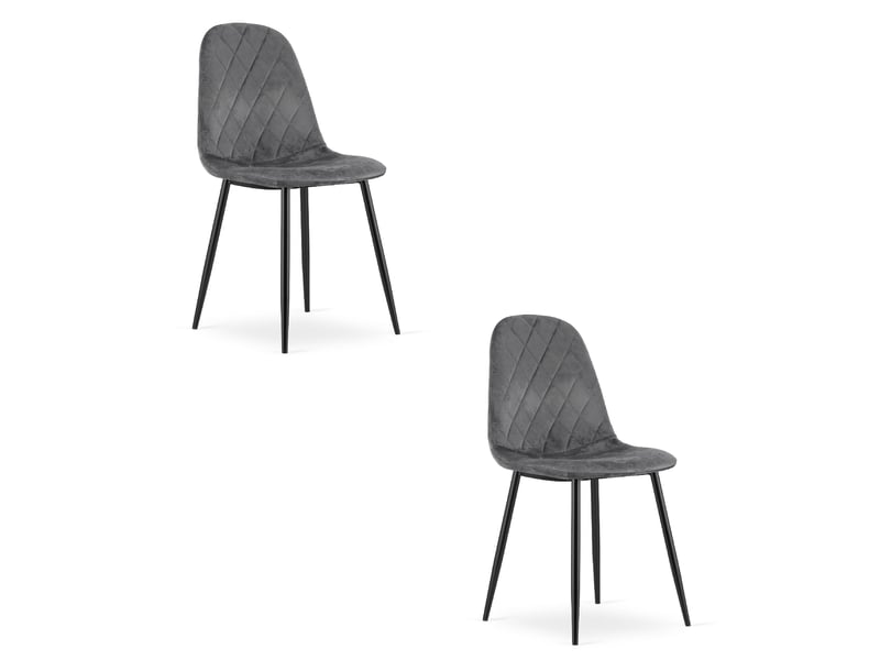 Family chaise asti - velours gris foncé x 2  - Conforama A