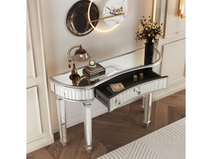 Table arrondi(e) coloris argenté <strong>ATELIER CONFORTIEL</strong> <strong></strong> - 38 cmx120 cm