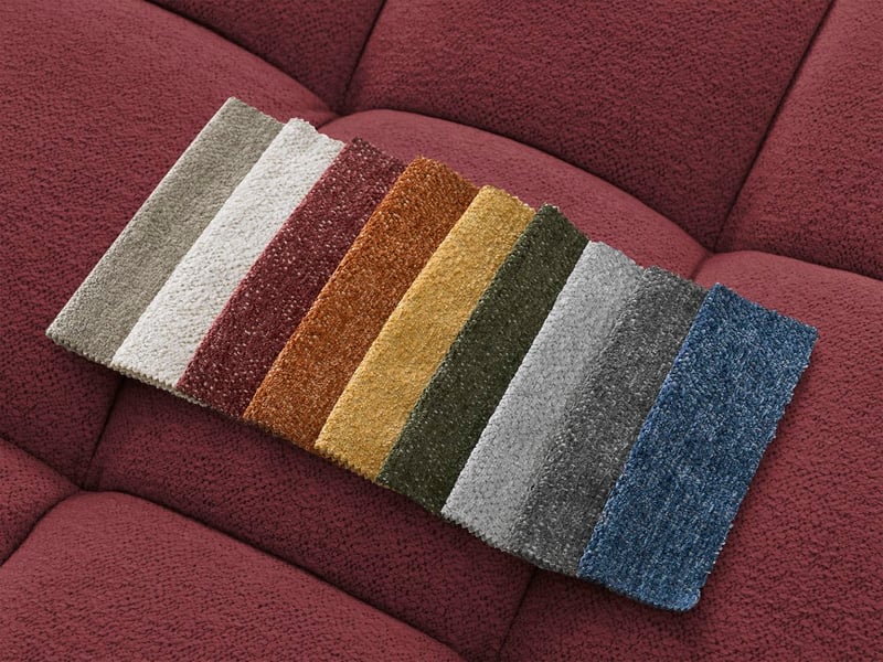 Bobochic canapé droit fixe 3 places everest tissu chiné rouge EVEREST - Conforama C