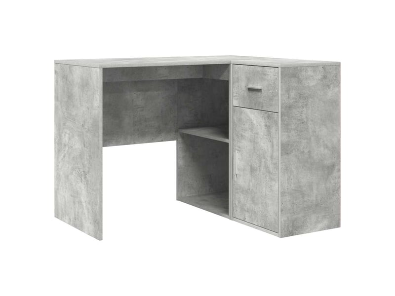 Bureau d'angle avec tiroir gris béton 102 x 88 x 75 cm