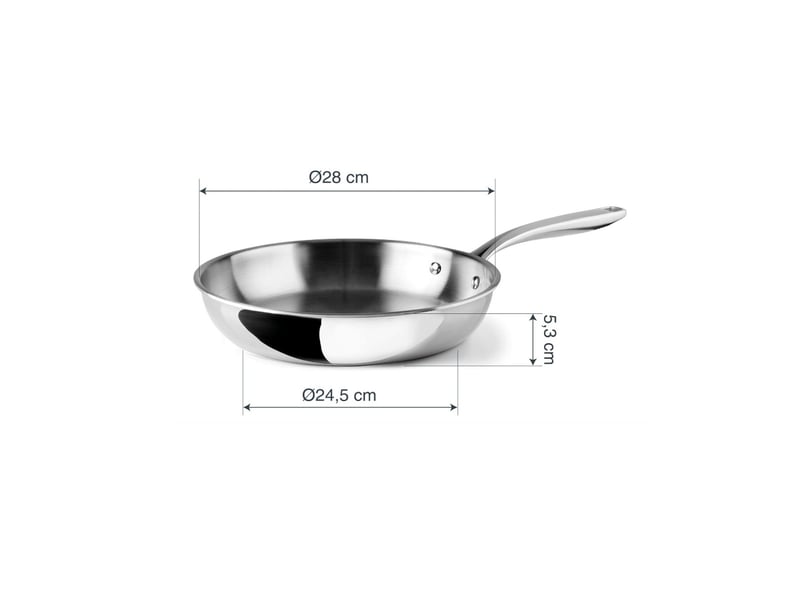  Lacor - poêle inox 28cm  60858 - trichef 60858 - Conforama C